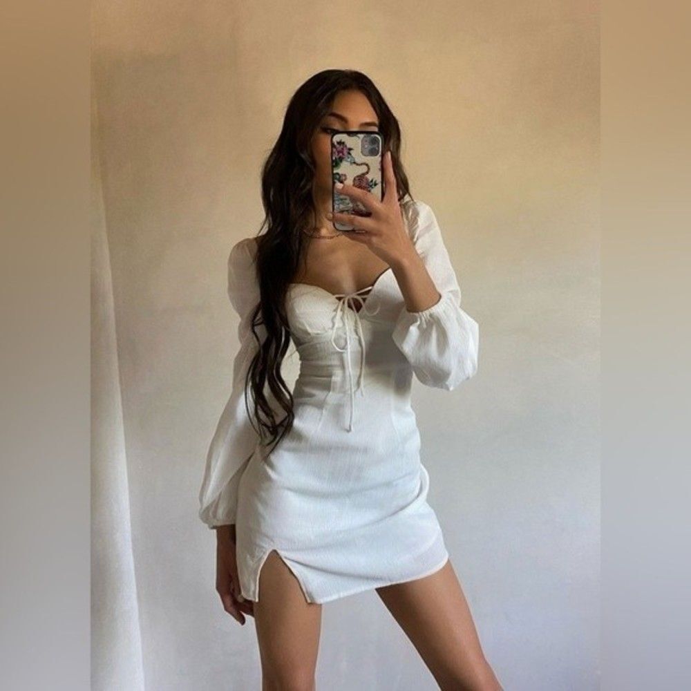 Princess Polly White Mini Dress with Sweetheart Neckline